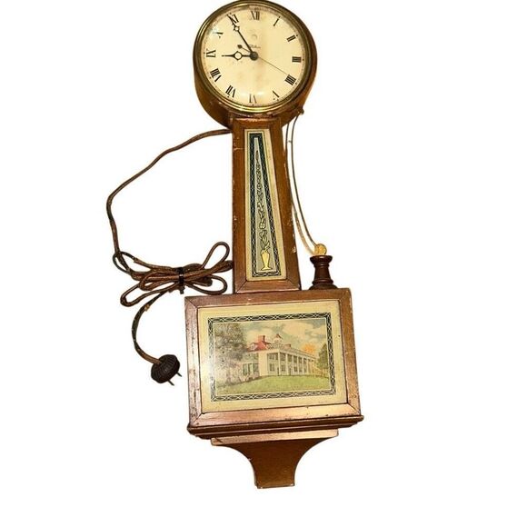 Vintage Warren Telechron Ashland Mass USA Electric Clock Banjo 1930'S - Picture 1 of 10